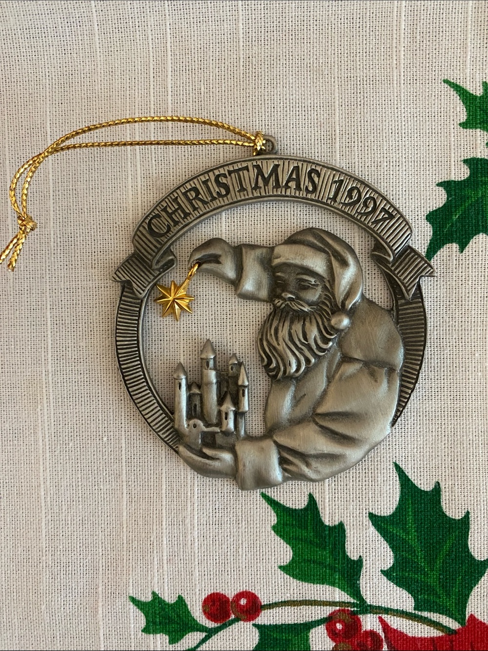 Vintage AVON 1997 Pewter Christmas Ornament